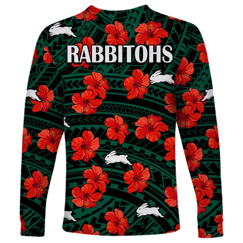 rabbitohs-rugby-long-sleeve-shirt-polynesian-style-with-hibiscus