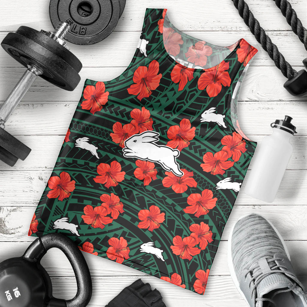 rabbitohs-rugby-men-tank-top-polynesian-style-with-hibiscus