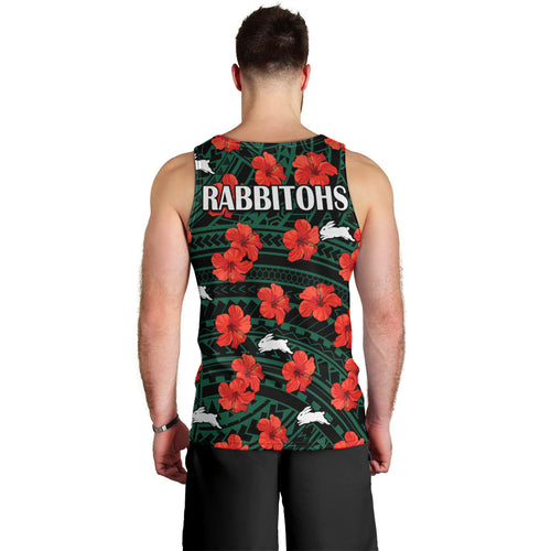 rabbitohs-rugby-men-tank-top-polynesian-style-with-hibiscus
