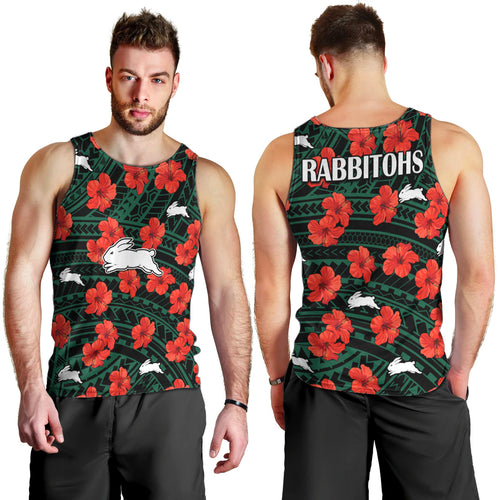 rabbitohs-rugby-men-tank-top-polynesian-style-with-hibiscus