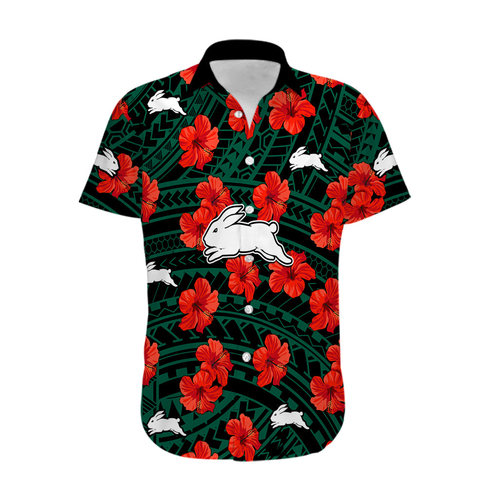 custom-text-and-number-rabbitohs-rugby-hawaiian-shirt-polynesian-style-with-hibiscus