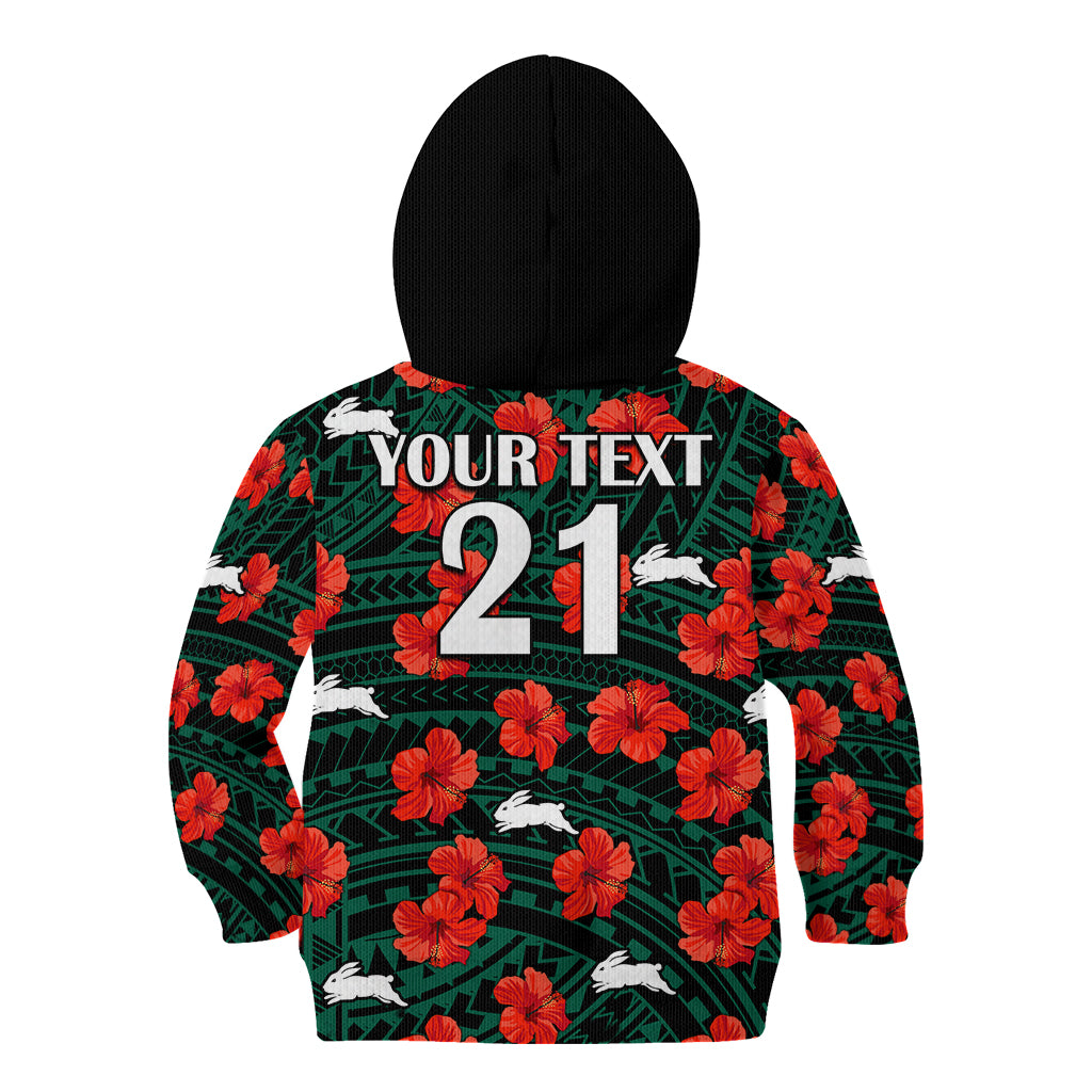 custom-text-and-number-rabbitohs-rugby-kid-hoodie-polynesian-style-with-hibiscus