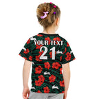 custom-text-and-number-rabbitohs-rugby-kid-t-shirt-polynesian-style-with-hibiscus