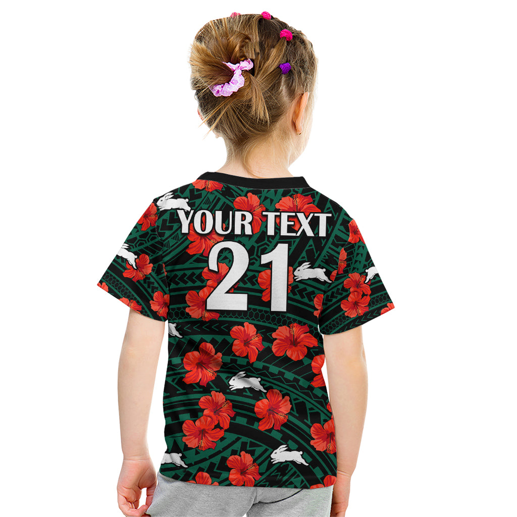 custom-text-and-number-rabbitohs-rugby-kid-t-shirt-polynesian-style-with-hibiscus