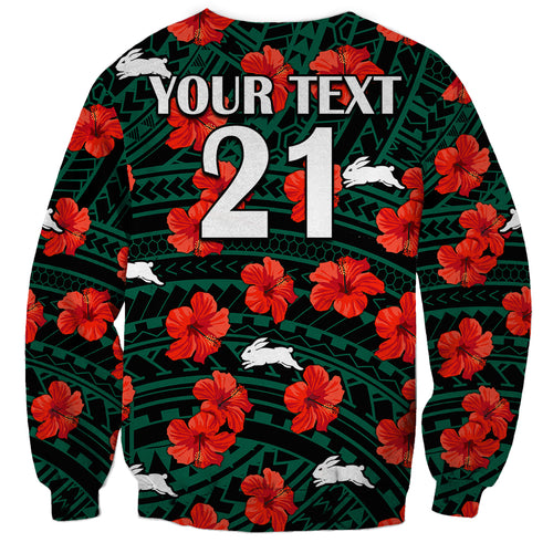 custom-text-and-number-rabbitohs-rugby-sweatshirt-polynesian-style-with-hibiscus