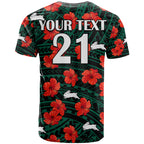 custom-text-and-number-rabbitohs-rugby-t-shirt-polynesian-style-with-hibiscus