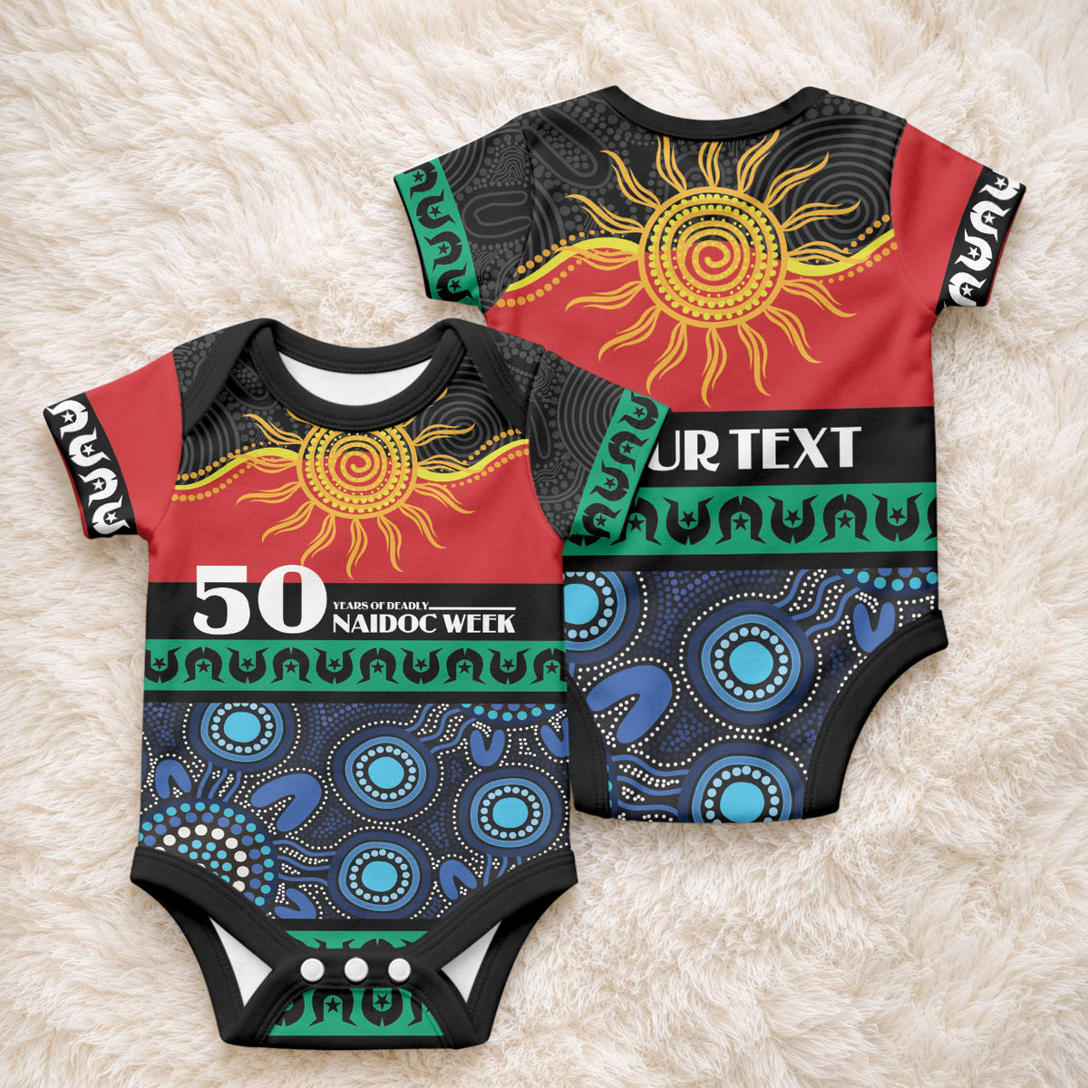 Personalised Australian Aboriginal Torres Strait Islanders Baby Onesie Together We Rise Together We Stay Deadly