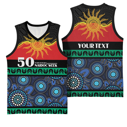 Personalised Australian Aboriginal Torres Strait Islanders Basketball Jersey Together We Rise Together We Stay Deadly