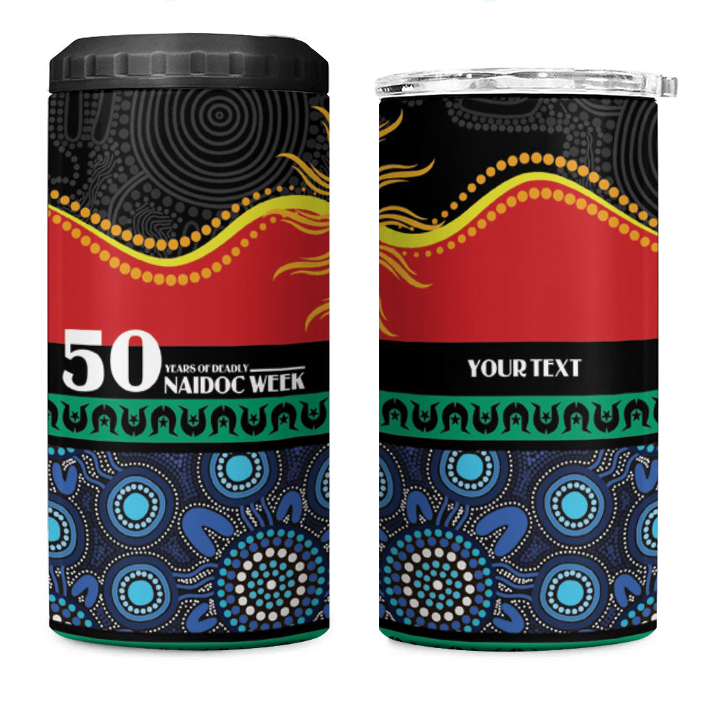 Personalised Australian Aboriginal Torres Strait Islanders 4 in 1 Can Cooler Tumbler Together We Rise Together We Stay Deadly