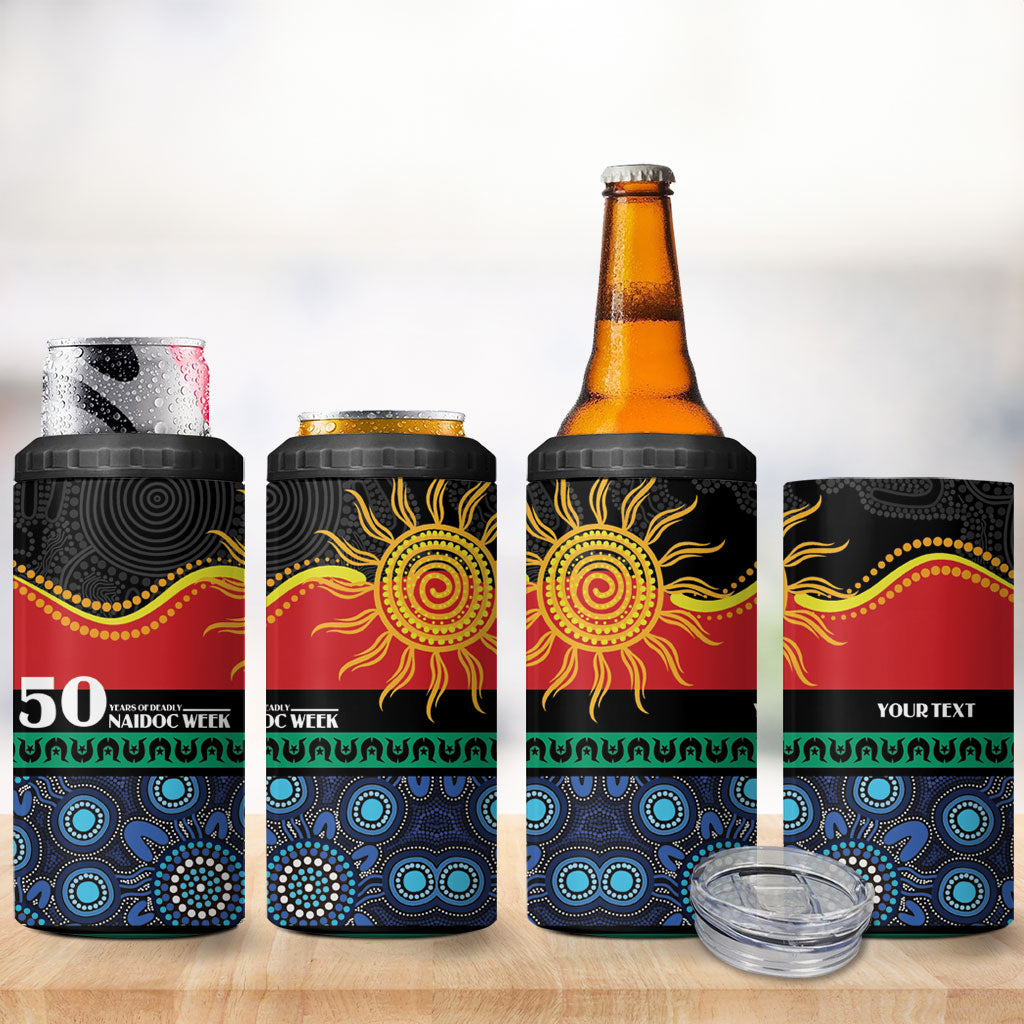 Personalised Australian Aboriginal Torres Strait Islanders 4 in 1 Can Cooler Tumbler Together We Rise Together We Stay Deadly