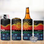 Personalised Australian Aboriginal Torres Strait Islanders 4 in 1 Can Cooler Tumbler Together We Rise Together We Stay Deadly