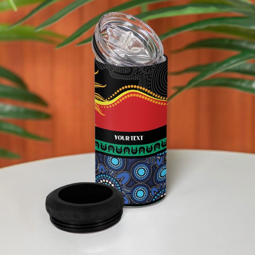 Personalised Australian Aboriginal Torres Strait Islanders 4 in 1 Can Cooler Tumbler Together We Rise Together We Stay Deadly