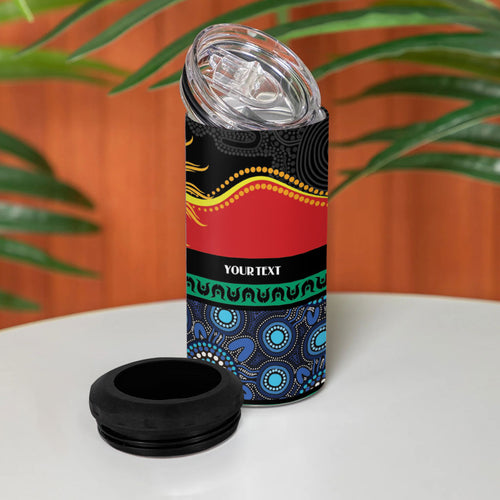 Personalised Australian Aboriginal Torres Strait Islanders 4 in 1 Can Cooler Tumbler Together We Rise Together We Stay Deadly