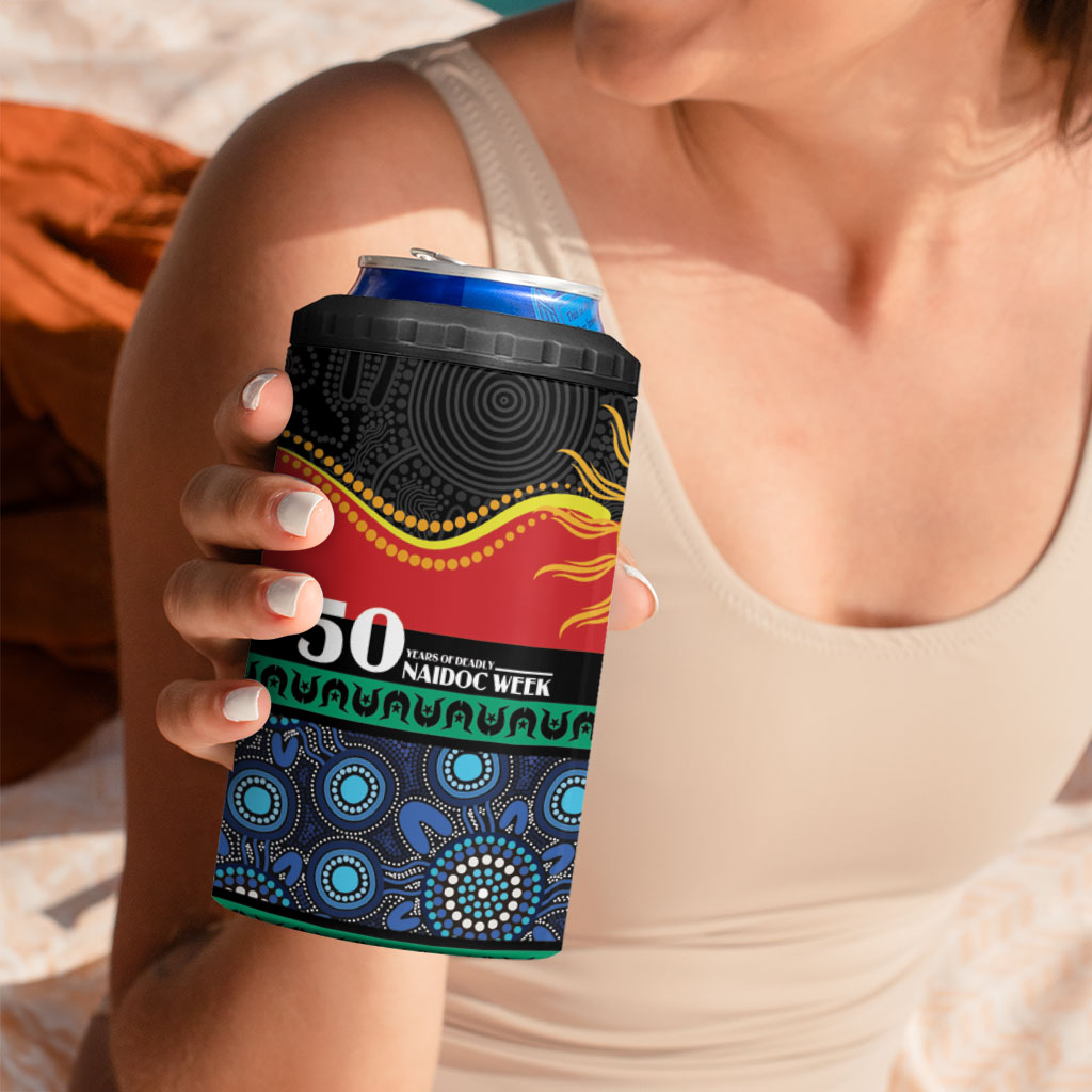 Personalised Australian Aboriginal Torres Strait Islanders 4 in 1 Can Cooler Tumbler Together We Rise Together We Stay Deadly