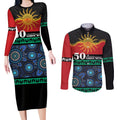 Personalised Australian Aboriginal Torres Strait Islanders Couples Matching Long Sleeve Bodycon Dress and Long Sleeve Button Shirt Together We Rise Together We Stay Deadly