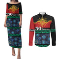 Personalised Australian Aboriginal Torres Strait Islanders Couples Matching Puletasi and Long Sleeve Button Shirt Together We Rise Together We Stay Deadly