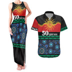 Personalised Australian Aboriginal Torres Strait Islanders Couples Matching Tank Maxi Dress and Hawaiian Shirt Together We Rise Together We Stay Deadly