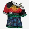 Personalised Australian Aboriginal Torres Strait Islanders Cross Shoulder Shirt Together We Rise Together We Stay Deadly