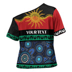 Personalised Australian Aboriginal Torres Strait Islanders Cross Shoulder Shirt Together We Rise Together We Stay Deadly