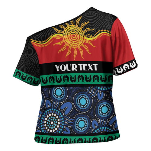 Personalised Australian Aboriginal Torres Strait Islanders Cross Shoulder Shirt Together We Rise Together We Stay Deadly