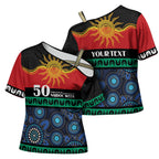 Personalised Australian Aboriginal Torres Strait Islanders Cross Shoulder Shirt Together We Rise Together We Stay Deadly