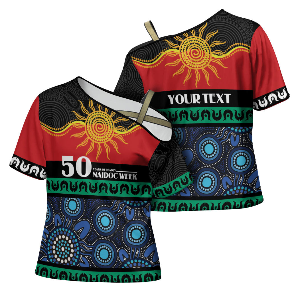 Personalised Australian Aboriginal Torres Strait Islanders Cross Shoulder Shirt Together We Rise Together We Stay Deadly