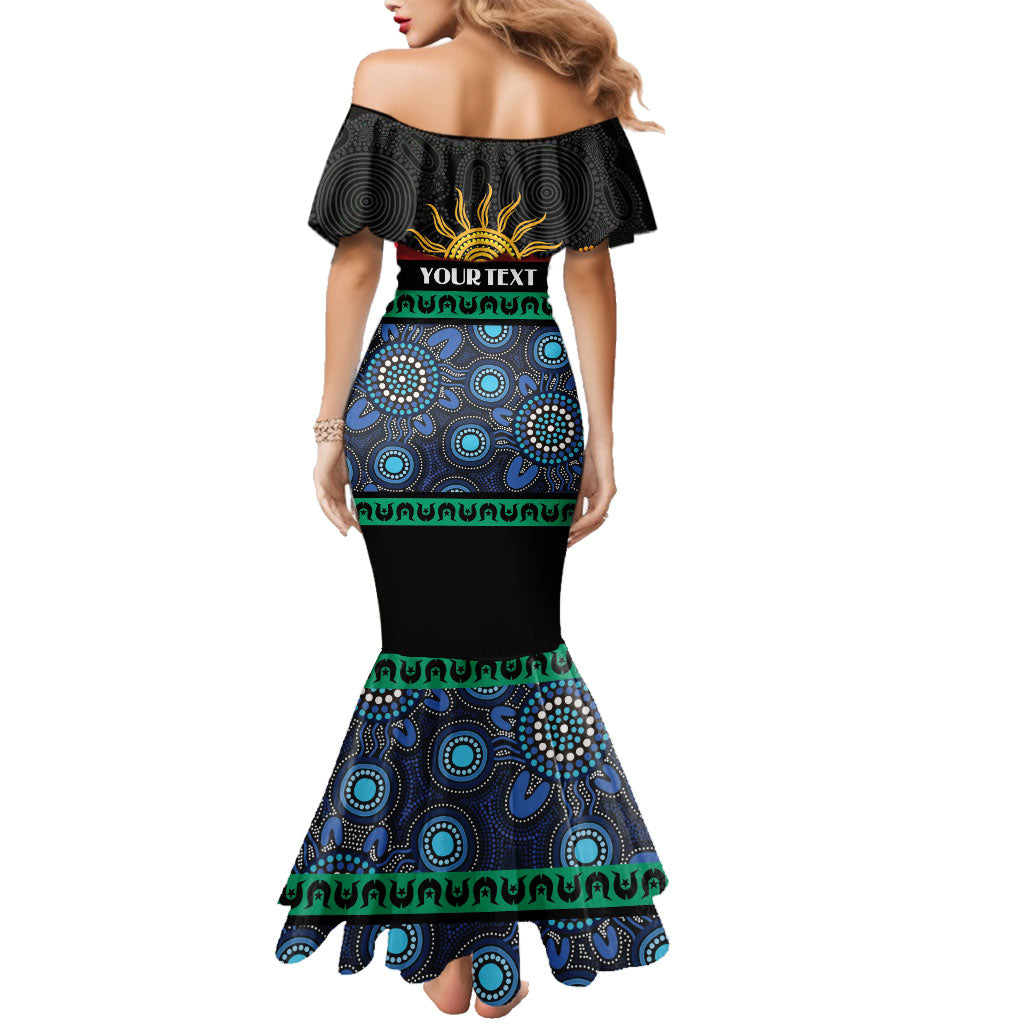 Personalised Australian Aboriginal Torres Strait Islanders Family Matching Mermaid Dress and Hawaiian Shirt Together We Rise Together We Stay Deadly