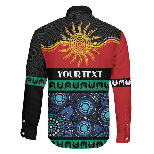 Personalised Australian Aboriginal Torres Strait Islanders Family Matching Off The Shoulder Long Sleeve Dress and Hawaiian Shirt Together We Rise Together We Stay Deadly