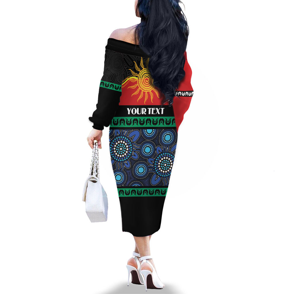 Personalised Australian Aboriginal Torres Strait Islanders Family Matching Off The Shoulder Long Sleeve Dress and Hawaiian Shirt Together We Rise Together We Stay Deadly