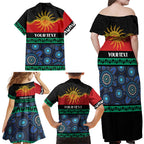 Personalised Australian Aboriginal Torres Strait Islanders Family Matching Off Shoulder Maxi Dress and Hawaiian Shirt Together We Rise Together We Stay Deadly