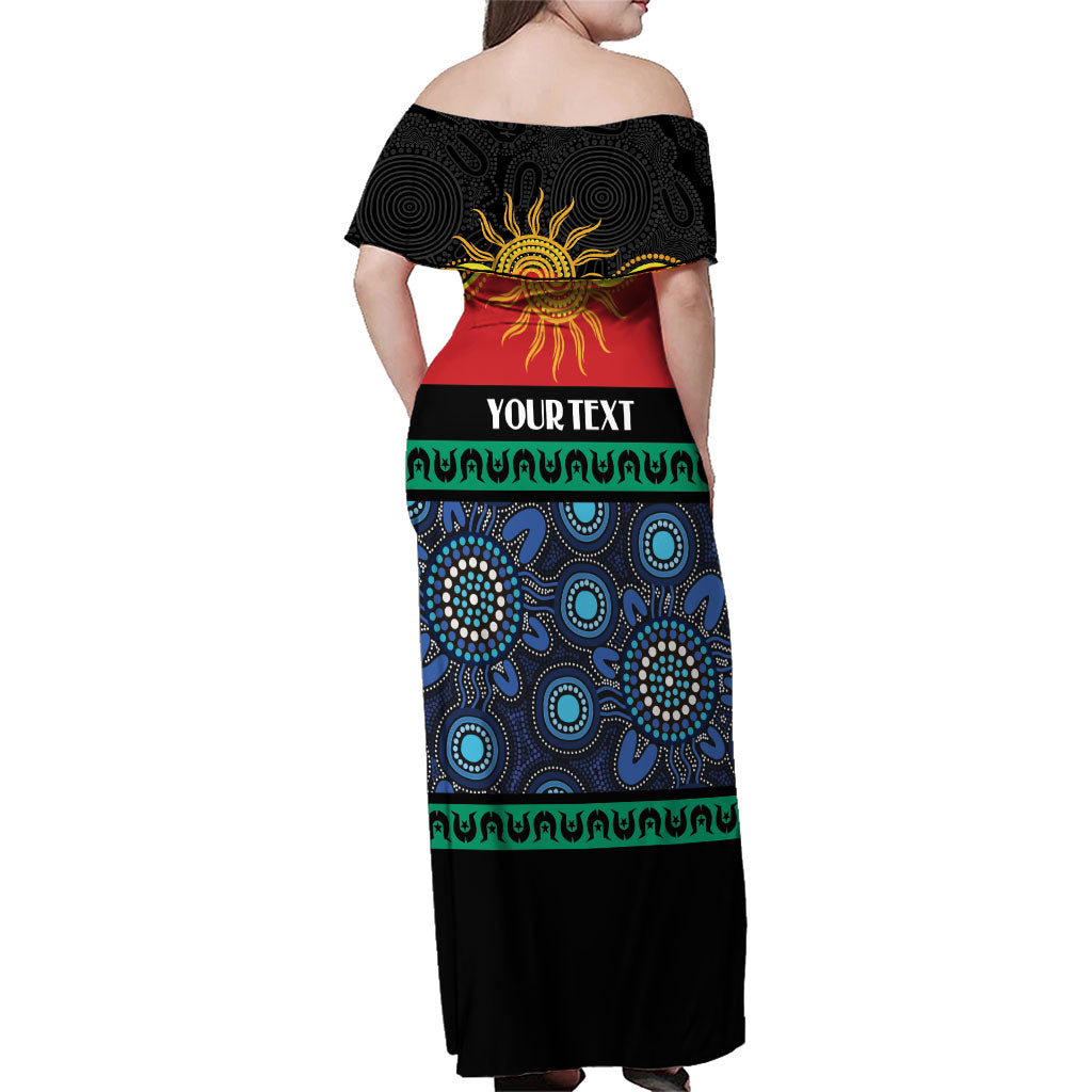 Personalised Australian Aboriginal Torres Strait Islanders Family Matching Off Shoulder Maxi Dress and Hawaiian Shirt Together We Rise Together We Stay Deadly