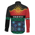 Personalised Australian Aboriginal Torres Strait Islanders Family Matching Off Shoulder Short Dress and Hawaiian Shirt Together We Rise Together We Stay Deadly