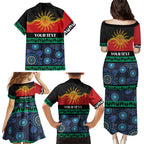 Personalised Australian Aboriginal Torres Strait Islanders Family Matching Puletasi and Hawaiian Shirt Together We Rise Together We Stay Deadly