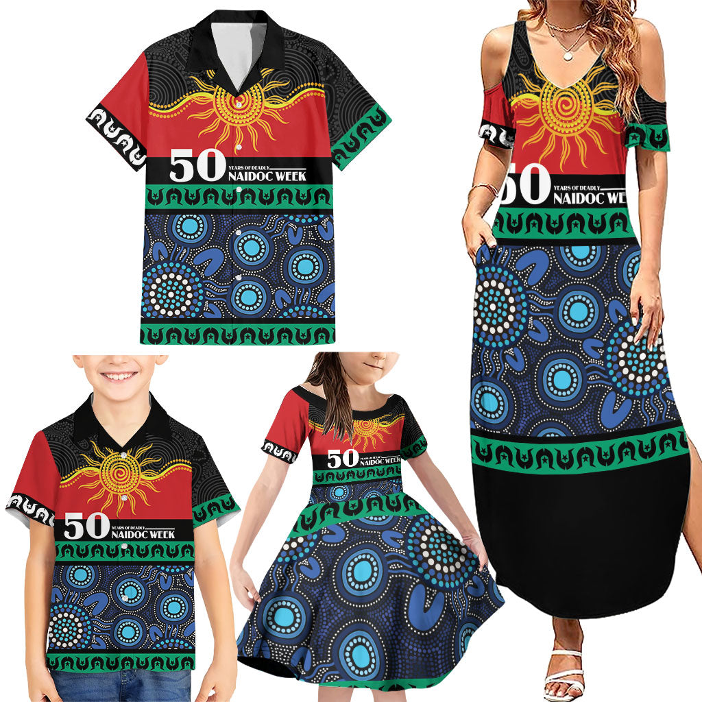 Personalised Australian Aboriginal Torres Strait Islanders Family Matching Summer Maxi Dress and Hawaiian Shirt Together We Rise Together We Stay Deadly