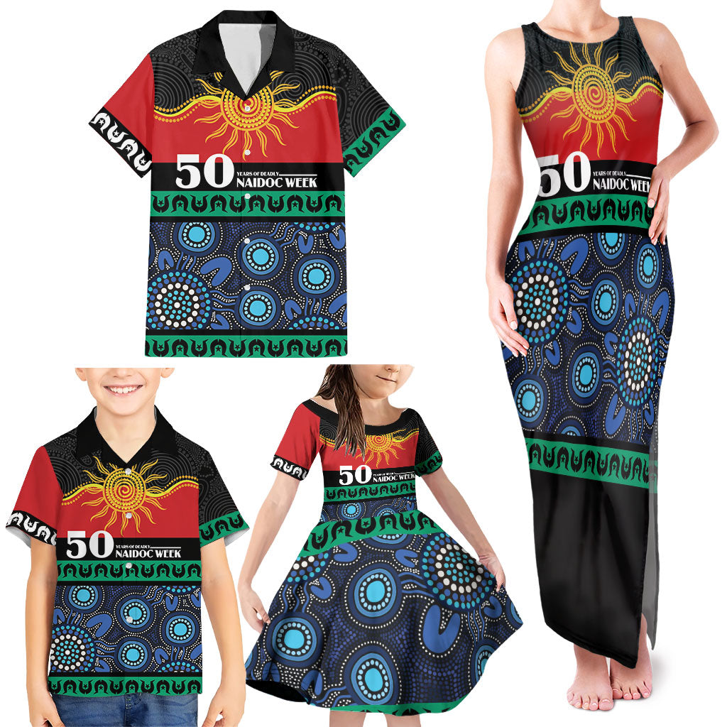 Personalised Australian Aboriginal Torres Strait Islanders Family Matching Tank Maxi Dress and Hawaiian Shirt Together We Rise Together We Stay Deadly
