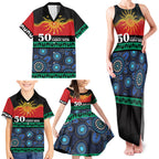 Personalised Australian Aboriginal Torres Strait Islanders Family Matching Tank Maxi Dress and Hawaiian Shirt Together We Rise Together We Stay Deadly