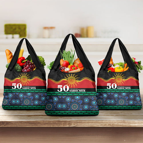 Australian Aboriginal Torres Strait Islanders Grocery Bag Together We Rise Together We Stay Deadly