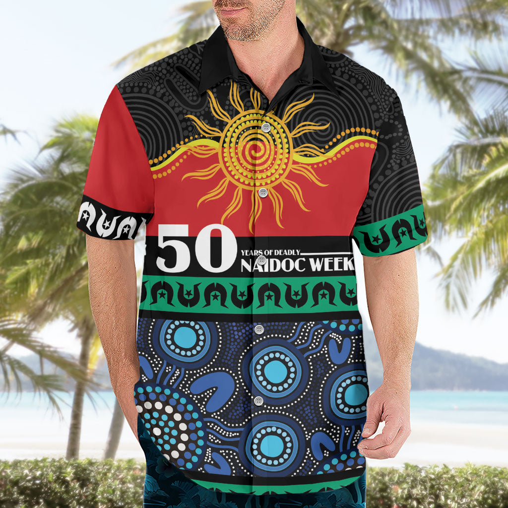 Personalised Australian Aboriginal Torres Strait Islanders Hawaiian Shirt Together We Rise Together We Stay Deadly