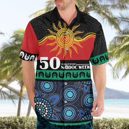 Personalised Australian Aboriginal Torres Strait Islanders Hawaiian Shirt Together We Rise Together We Stay Deadly