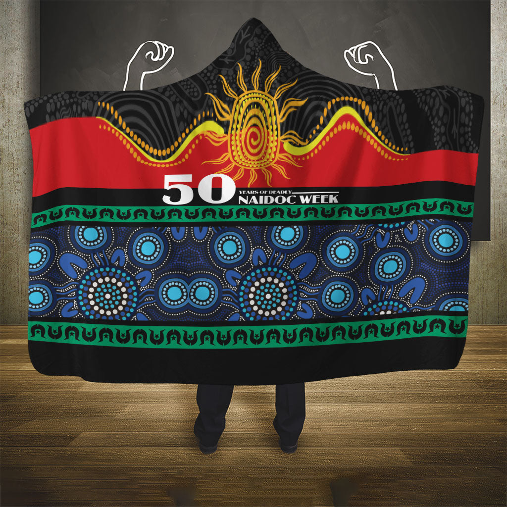 Australian Aboriginal Torres Strait Islanders Hooded Blanket Together We Rise Together We Stay Deadly