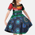 Personalised Australian Aboriginal Torres Strait Islanders Kid Short Sleeve Dress Together We Rise Together We Stay Deadly