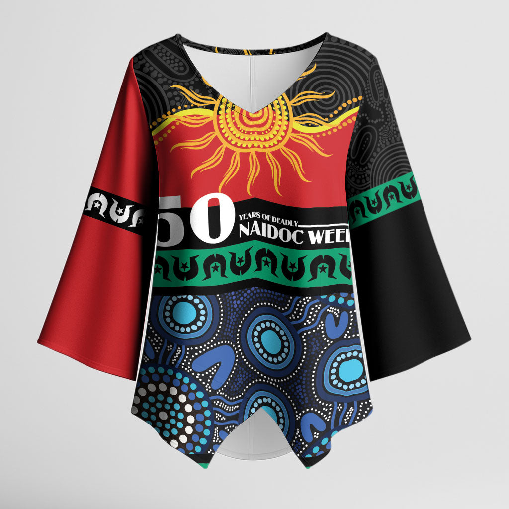Personalised Australian Aboriginal Torres Strait Islanders Kimono Sleeve Blouse Together We Rise Together We Stay Deadly