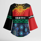 Personalised Australian Aboriginal Torres Strait Islanders Kimono Sleeve Blouse Together We Rise Together We Stay Deadly