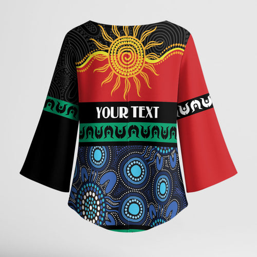 Personalised Australian Aboriginal Torres Strait Islanders Kimono Sleeve Blouse Together We Rise Together We Stay Deadly