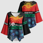Personalised Australian Aboriginal Torres Strait Islanders Kimono Sleeve Blouse Together We Rise Together We Stay Deadly