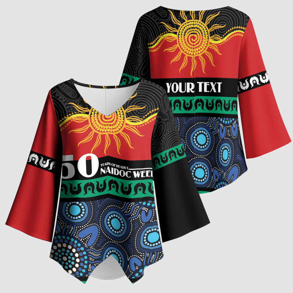 Personalised Australian Aboriginal Torres Strait Islanders Kimono Sleeve Blouse Together We Rise Together We Stay Deadly