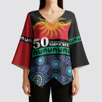 Personalised Australian Aboriginal Torres Strait Islanders Kimono Sleeve Blouse Together We Rise Together We Stay Deadly