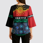 Personalised Australian Aboriginal Torres Strait Islanders Kimono Sleeve Blouse Together We Rise Together We Stay Deadly