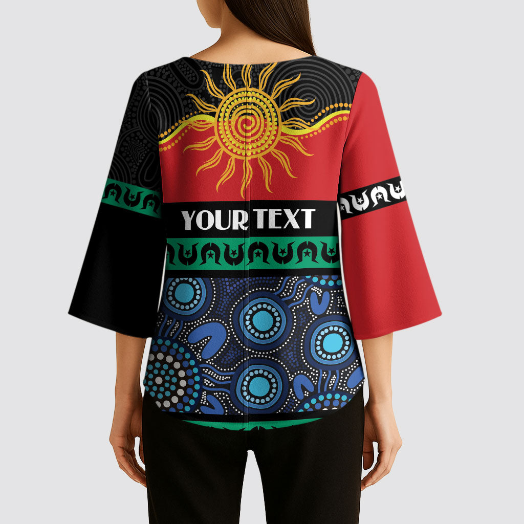 Personalised Australian Aboriginal Torres Strait Islanders Kimono Sleeve Blouse Together We Rise Together We Stay Deadly