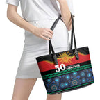 Australian Aboriginal Torres Strait Islanders Leather Tote Bag Together We Rise Together We Stay Deadly